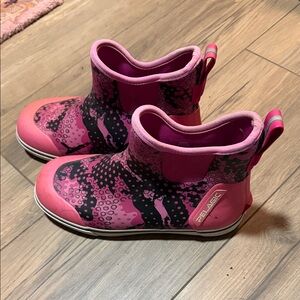 Pelagic Pink and Black womens Rain Boots